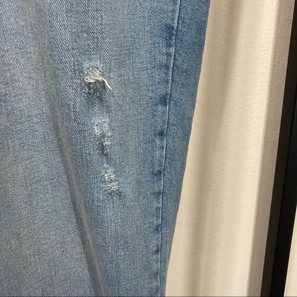 High Rise Tower Straight Jean Light Blue Wash Cropped Jeans - Picture 10 of 16